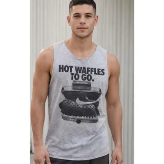 Photo of Nike Hot Waffles To Go Graphic Tank Top Gray Sleeveless Streetwear Tee