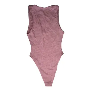 Photo of Wild Fable light pink bodysuit waffle knit sleeveless v-neck snap crotch xs NWT