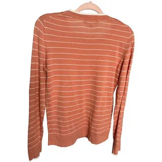 Photo of Banana Republic orange white long sleeve ribbed knit top small