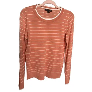 Photo of Banana Republic orange white long sleeve ribbed knit top small
