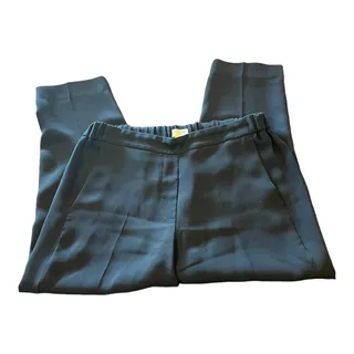 Photo of J.CREW black elastic waist pull on slacks dress pants size 4 measures L