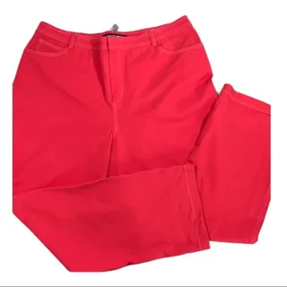 Photo of Company Ellen Tracy Scarlet bright pink red Stretch Jean pants Plus Size 16 NWT