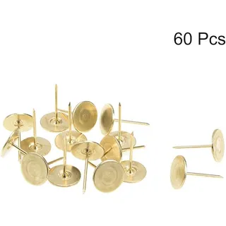 Photo of Gold Tone Flat Head Upholstery Nails - 60 Pcs