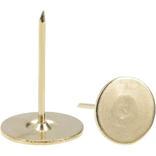 Photo of Gold Tone Flat Head Upholstery Nails - 60 Pcs