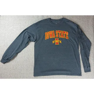 Photo of Iowa State Cyclones Long Sleeve T Shirt Mens Large Gray NCAA College Top of Worl