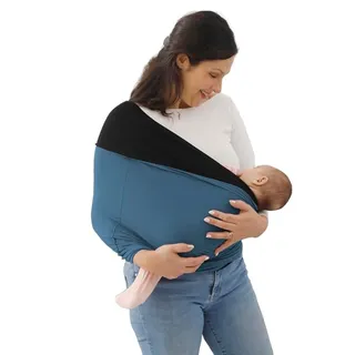 Photo of Soft Stretchy Baby Wrap Carrier, Reversible Bonding Sling- Navy & Black