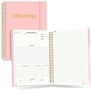 Photo of Half Meeting Half Note for Work, Minutes Organizer – 140 Pages- B5 Size , Pink