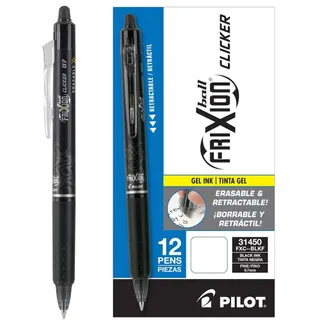 Photo of Pack of 12 Pilot, FriXion Clicker Erasable Gel Pens, Fine Point Pens, Black