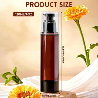 Photo of 2Pcs Refillable Plastic Airless Lotion Pump Bottles with Black Pump- Brown