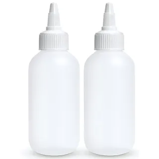 Photo of Pack of 2 Twist Top Applicator Bottles, 4oz Empty Refillable Plastic Bottles