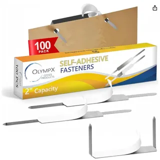 Photo of 100 Pcs of 2” Capacity Economy Self Adhesive Prong Paper Fastener Bases