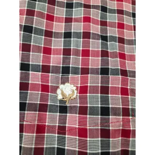 Photo of Cotton Brothers Long Sleeve Button Down Shirt Red Black Plaid Men's Large