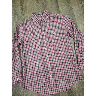 Photo of Cotton Brothers Long Sleeve Button Down Shirt Red Black Plaid Men's Large