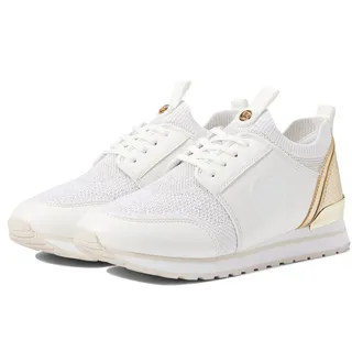 Photo of Michael Kors Dash Knit Trainer Sneakers Metallic Stretch Knit Pale Gold Size 9.5