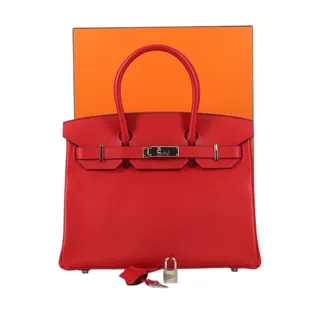 Photo of Hermes Leather Birkin 30 Handbag Red