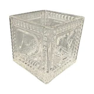 Photo of Clear Square Pressed Glass BABY square Open-Top Holder, Clear Glass Square Bowl