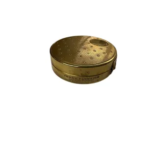 Photo of Rare Richard Hudnut Three Flowers Crimson blush, Gold Powder Compact Mirror Puff