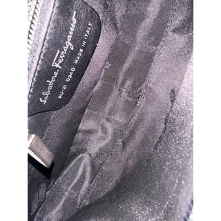 Photo of  Salvatore Ferragamo Vintage Minimalist Black Fabric & Leather Hobo Bag Women's