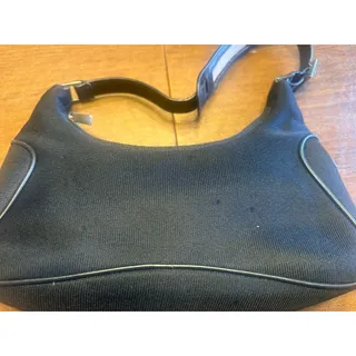 Photo of  Salvatore Ferragamo Vintage Minimalist Black Fabric & Leather Hobo Bag Women's