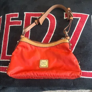 Photo of Dooney & Bourke Red Nylon Sac Style Red Shoulder Bag Women's EUC
