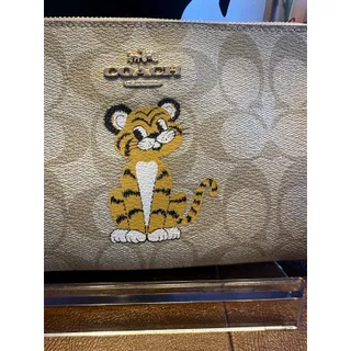 Photo of Coach Signature Canvas Year of the Tiger 2022 Wristlet Rare EUC