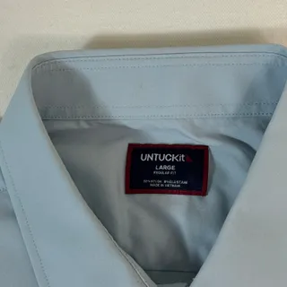 Photo of UNTUCKit Gironde Performance Shirt Mens L Blue Regular Stretch 40349