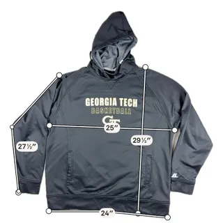 Photo of Georgia Tech Basketball Russell Athletic Hoodie Mens XL Black Gold GT Pullover