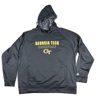 Photo of Georgia Tech Basketball Russell Athletic Hoodie Mens XL Black Gold GT Pullover