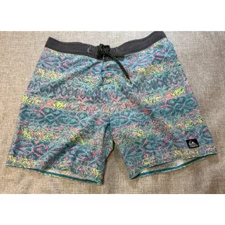 Photo of Quiksilver Highline Board Shorts Mens 36 Blue Pink Abstract Surf Swim 19"