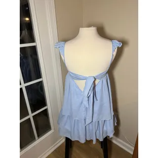 Photo of Lucy in the Sky Baby Blue Tie Back Dress Size Medium