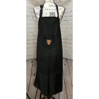Photo of Black Fleur-de-lis Protective Apron with Pockets (One Size)