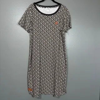 Photo of Collection L T-Shirt Dress Black & Tan Geometric Casual - Women's Plus Size 14