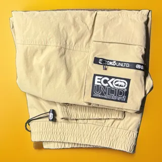 Photo of Ecko Unltd Cargo Jogger Pants Men's L Khaki Elastic Cuffed Ankle EUC