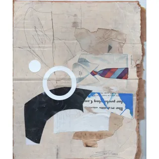 Photo of Original Mixed Media Modern Art Collage "Soliloquy" 8.5x10" Signed