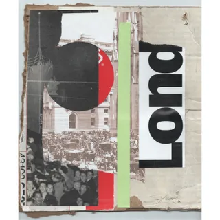 Photo of Original Mixed Media Modern Art Collage "Lond" 8.5x9" Signed