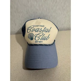 Photo of Universal Thread Coastal Club Trucker Hat Womens Denim Blue Cream Mesh OS New