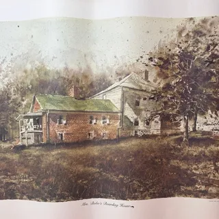 Photo of VTG Dwayne Warwick “Mrs. Bobo’s Boarding House” Litho Print Tennessee Art 25x18