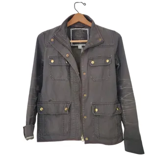 Photo of J.Crew Military Utility Boyfriend Boxy Field Jacket Olive Green Distressed SZ: S