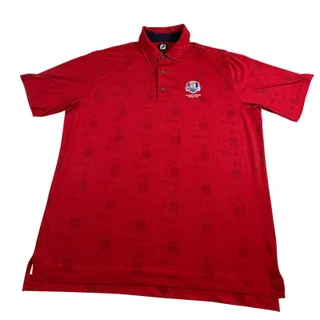 Photo of FootJoy 2023 Ryder Cup Print Wicking Self Collar Golf Polo Red Shirt Men’s Sz XL