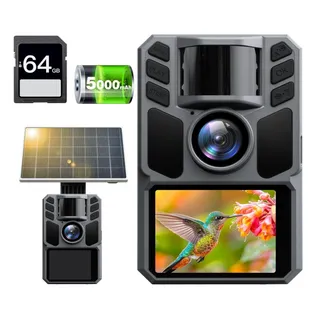 Photo of Trail Camera 4K 64MP 5000mAh 64GBCard Wtrprf, NightVision, MotionActiv, Solar