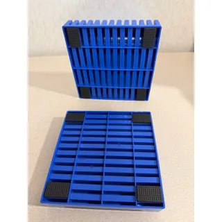 Photo of Blue Plastic Slotted Storage Rack Organizer 2 Pack Quilting Ruler Sponge Holder