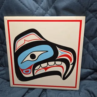 Photo of Northwest Pacific Coast Art Ceramic Tile Henry Robertson Bear 6" Cork Haisla