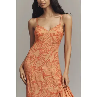 Photo of New Anthropologie Conditions Apply Ellianna Ruffled Slip Maxi Dress $188 X-LARGE