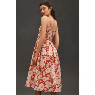 Photo of New Anthropologie Maeve Sleeveless Square-Neck Drop-Waist Midi Dress $178 LARGE