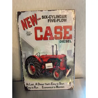 Photo of Case 6 Cylinder 5 Plow Diesel Tractor Metal Tin Sign 12x18 Reproduction Decor