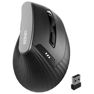 Photo of UINEER A06 Wireless Vertical Mouse Black Ergonomic 2.4G with USB Nano Receiver