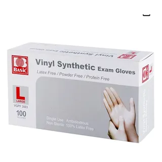 Photo of Disposable Clear Vinyl Exam Gloves Latex-Free & Powder-Free 100PCS - Large