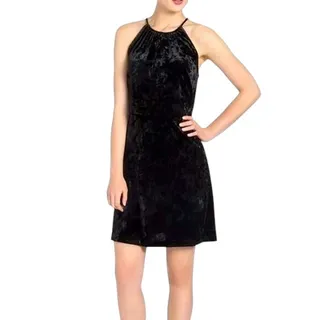Photo of Lysse Black Velvet Tassel Tie Sleeveless Dress Small NWT