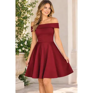 Photo of Boohoo Tamsin Off Shoulder Skater Dress Size 10 1NWT