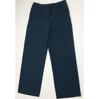 Photo of Evan Picone Dress Pants Women 10 Blue Stretch Pinstripe Wide Leg Pocket Workwear